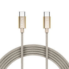 Type C Cable, Type C to Type C Cable - Crave Premium Nylon Braided High Speed 2.0 Cable 3 FT - Gold