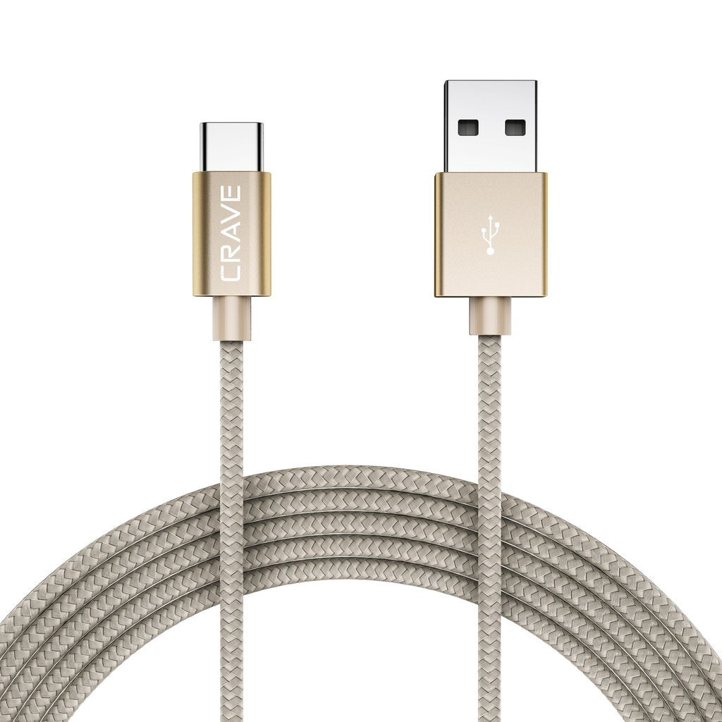 Type C Cable, USB to Type C Cable - Crave Premium Nylon Braided High Speed USB 2.0 Cable 3 FT - SLATE