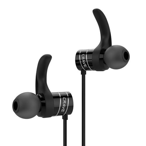 Crave Octane Wireless Bluetooth Earphones, In-Ear Sweat and Water Resistant Stereo Headphones Earbuds with 8 hour battery, Magnetic Ends, Built-In Mic