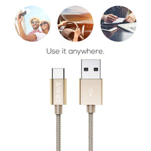 Type C Cable, USB to Type C Cable - Crave Premium Nylon Braided High Speed USB 2.0 Cable 3 FT - SLATE