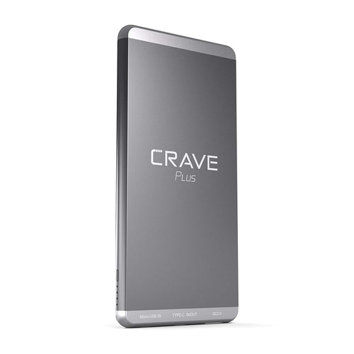 Slim Power Bank, Crave Plus Aluminum Portable Charger with 10000 mAh [Quick Charge QC 3.0 USB + Type C] External Battery Pack for iPhone, iPad, Samsung and More.