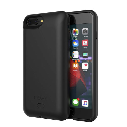 iPhone 8 Plus Battery Case, Crave PWR Case 4000mAh, Qi Wireless Charging Battery Extended Portable Charger Case for iPhone 8 Plus – Black