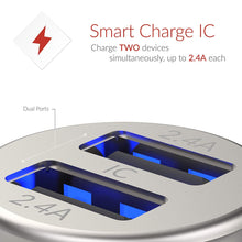 Crave Bullet 24W 4.8A 2 Port Dual USB Universal Compact Car Charger, Smart Charge IC Technology
