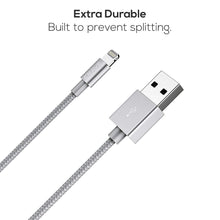 Apple MFI Certified Lightning to USB Cable - Crave Premium Nylon Braided Cable 4 FT - SLATE