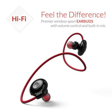 Crave Octane Sport Wireless Bluetooth Earphones, In-Ear Sweat and Water Resistant Stereo Lightweight Headphones Earbuds Premium Sports Headset with Built-In Mic