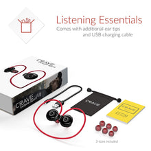 Crave Octane Sport Wireless Bluetooth Earphones, In-Ear Sweat and Water Resistant Stereo Lightweight Headphones Earbuds Premium Sports Headset with Built-In Mic