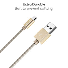 Micro USB Cable, USB to Micro connection - Crave Premium Nylon Braided High Speed USB 2.0 Cable 3 FT - SLATE