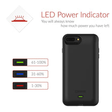 iPhone 8 Plus Battery Case, Crave PWR Case 4000mAh, Qi Wireless Charging Battery Extended Portable Charger Case for iPhone 8 Plus – Black