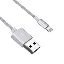 Apple MFI Certified Lightning to USB Cable - Crave Premium Nylon Braided Cable 4 FT - SLATE