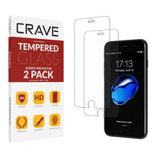 Crave Glass Screen Protector for Apple iPhone 8 Plus - 7 Plus - 6s Plus - 6 Plus [2-Pack] HD Tempered Glass