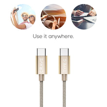 Type C Cable, Type C to Type C Cable - Crave Premium Nylon Braided High Speed 2.0 Cable 3 FT - Gold