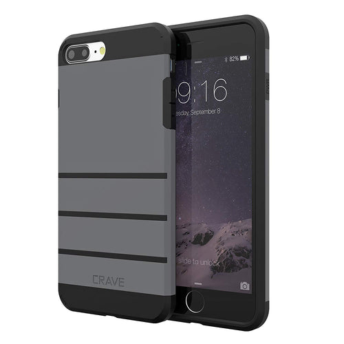 iPhone 8 Plus Case, iPhone 7 Plus Case, Crave Strong Guard Protection Series Case for Apple iPhone 8/7 Plus (5.5 Inch) - Black