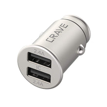 Crave Bullet 24W 4.8A 2 Port Dual USB Universal Compact Car Charger, Smart Charge IC Technology