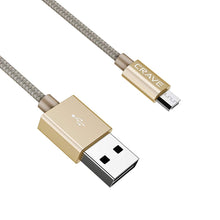 Micro USB Cable, USB to Micro connection - Crave Premium Nylon Braided High Speed USB 2.0 Cable 3 FT - SLATE