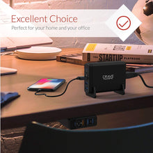 75W 4-port Desktop Charger, Crave PowerHUB PRO [PD + Quick Charge QC3.0] Multi-Port Charger Hub with Fast IC Technology for MacBook with Thunderbolt 3 port, laptops, iPhone, iPad, Samsung and more