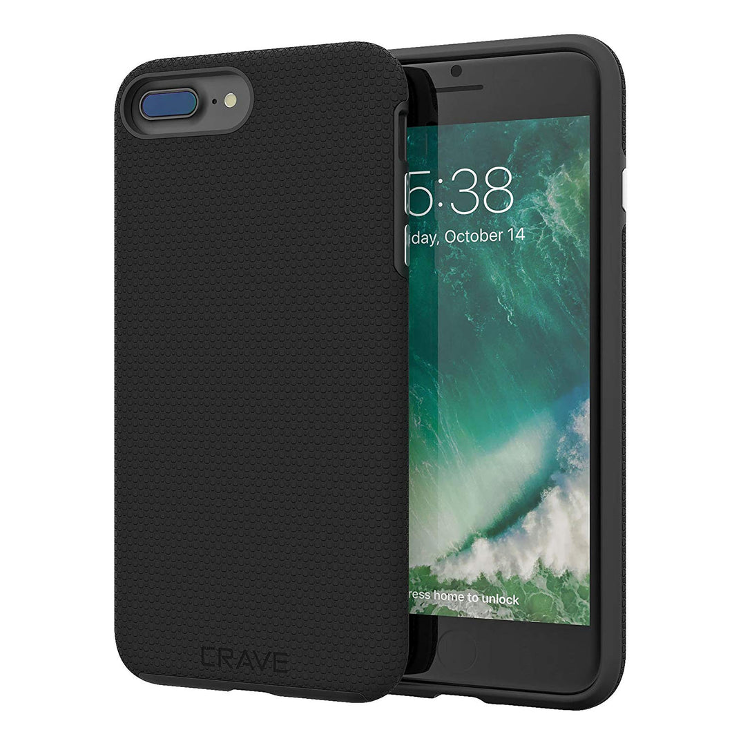 iPhone 8 Plus Case, iPhone 7 Plus Case, Crave Dual Guard Protection Series Case for Apple iPhone 8/7 Plus (5.5 Inch) - Black