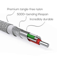 Apple MFI Certified Lightning to USB Cable - Crave Premium Nylon Braided Cable 4 FT - SLATE