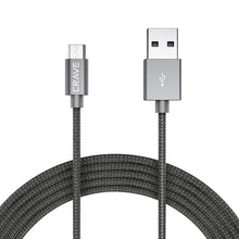 Micro USB Cable, USB to Micro connection - Crave Premium Nylon Braided High Speed USB 2.0 Cable 3 FT - SLATE