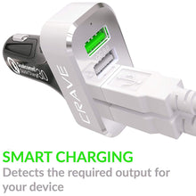 Crave CarHub 54W 4 Port USB Car Charger, Qualcomm Quick Charger 2.0 - Black