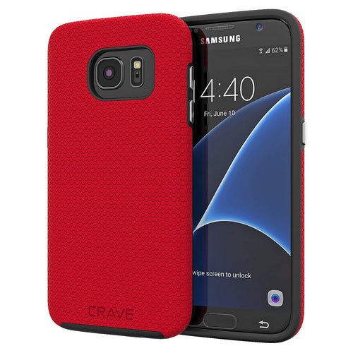 S7 Case, Crave Dual Guard Protection Series Case for Samsung Galaxy S7 - Red