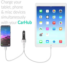 Crave CarHub 54W 4 Port USB Car Charger, Qualcomm Quick Charger 2.0 - Black