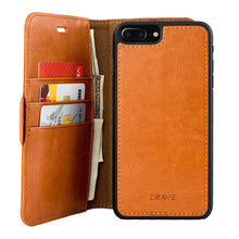 iPhone Leather Wallet Case, Crave Vegan Leather Guard Removable Case for Apple iPhone